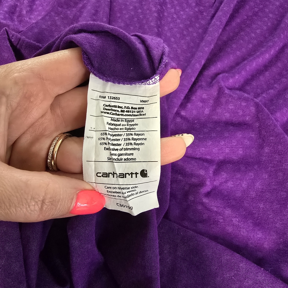 Carhartt Women's Vibrant Purple Long Sleeve Tee Size Medium - Picture 6 of 10